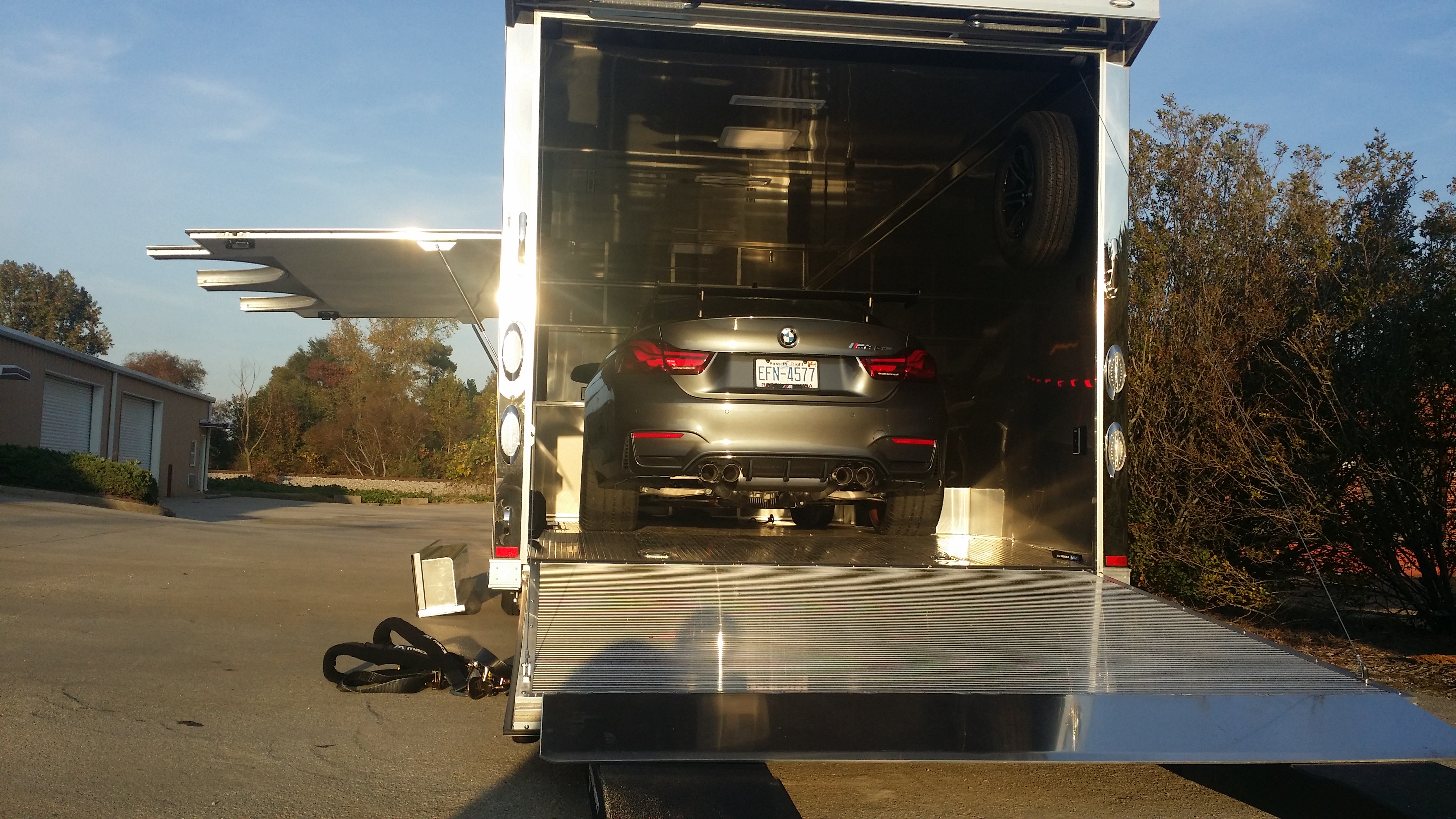 transport of a BMW M4 GTS for a full body clear bra wrap in Atlanta